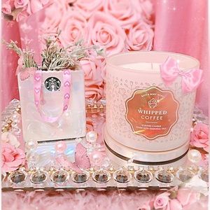 BUNDLE WHIPPED COFFEE candle and ceramic Starbucks bag decor